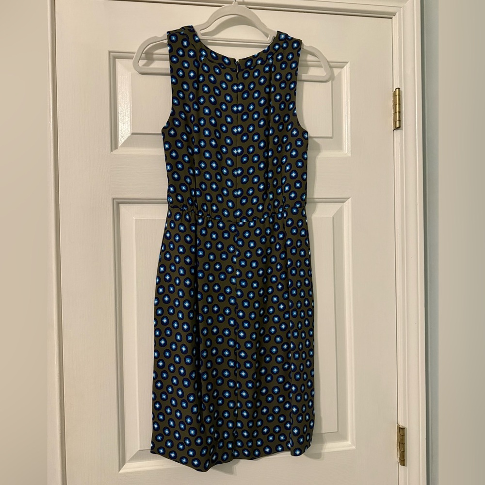 J Crew Patterned Dress with Keyhole
